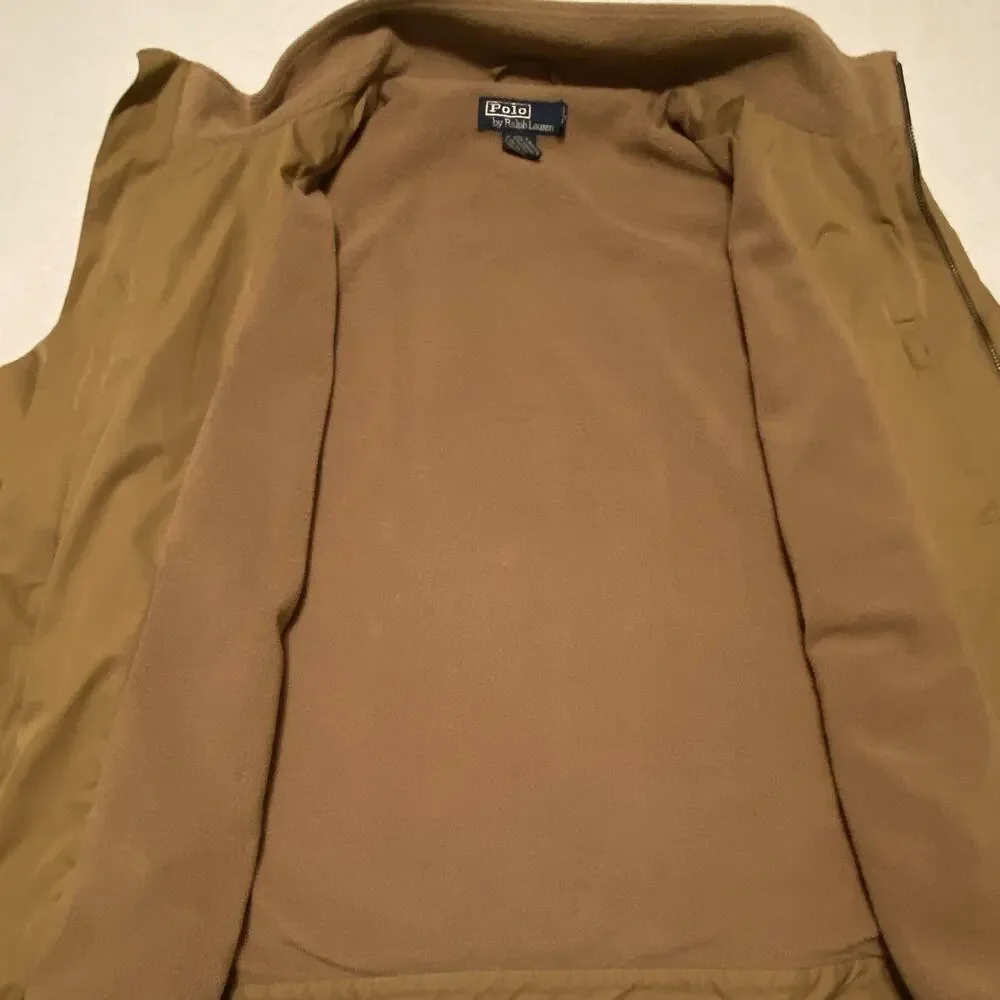 Polo by Ralph Lauren Men's Tan Full Zip Lined Jacket Stand-Up Collar XXL